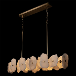 Люстра подвесная линейная с текстурированными мраморными элементами Marble square варинант исполнения - 4 | Loft Concept в Воронеже