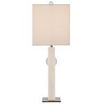 Настольная лампа из мрамора с тканевым прямоугольным абажуром Eternity варинант исполнения - 4 | Loft Concept в Воронеже