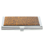 Визитница карманная металлическая с накладкой из натурального камня Яшма Stone Business Card Holders варинант исполнения - 1 | Loft Concept в Воронеже