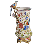 Ваза фарфоровая с птицей на бронзовой ветке и цветочной росписью Garden of Eden варинант исполнения - 5 | Loft Concept в Воронеже