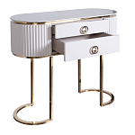 Консоль с белая овальная с мраморной столешницей Thoroughbass  варинант исполнения - 2 | Loft Concept в Воронеже