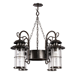 Уличная подвесная люстра с 4-мя цилиндрическими плафонами на цепях Elysian Lanterns варинант исполнения - 3 | Loft Concept в Воронеже