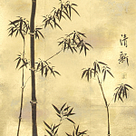 Обои ручная роспись Bamboo Quicksilver on Warm Gold gilded tea paper варинант исполнения - 2 | Loft Concept в Воронеже