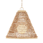 Подвесной светильник в форме колокола из деревянных бусин Wooden Beads варинант исполнения - 1 | Loft Concept в Воронеже