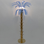 Торшер Glass Decorated Palm Floor Lamp Blue Листья Пальмы  варинант исполнения - 2 | Loft Concept в Воронеже