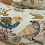 Чехол на подушку с кисточками и вышивкой птиц Ethnic mix Birds Rect варинант исполнения - 7 | Loft Concept в Воронеже