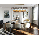 Люстра овальная с каскадом из разноцветных круглых подвесов Key Lustar варинант исполнения - 2 | Loft Concept в Воронеже