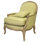 Кресло Ava Classical Armchair green striped flax варинант исполнения - 3 | Loft Concept в Воронеже