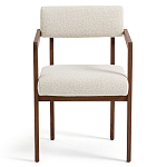 Кресло обеденное Alcove White Boucle из массива ореха варинант исполнения - 2 | Loft Concept в Воронеже