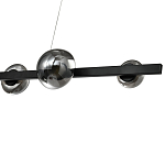 Люстра светодиодная линейная с 6-ю круглыми серыми плафонами Iona Chandelier Black  варинант исполнения - 2 | Loft Concept в Воронеже