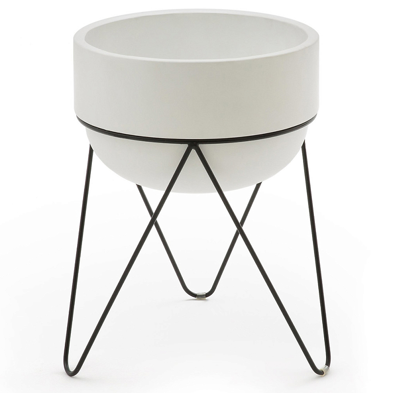 Кашпо Elevated Planters Luna 54 белое Белый Черный Кашпо Elevated Planters Luna 54 белое Белый Черный в Воронеже | Loft Concept
