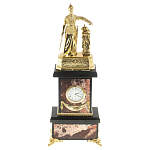 Часы настольные бронзовые из натурального камня Яшма Stone Clock варинант исполнения - 1 | Loft Concept в Воронеже