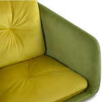 Стул с мягкой обивкой из велюра и подъемно-поворотным механизмом на колесиках Mason Green and Yellow варинант исполнения - 4 | Loft Concept в Воронеже