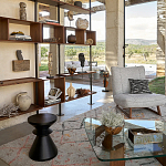 Черный приставной столик из массива AMORPHOUS варинант исполнения - 4 | Loft Concept в Воронеже