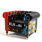 Кресло "Умный Умник" Rick and Morty graffiti chair натуральная кожа  варинант исполнения - 1 | Loft Concept в Воронеже