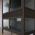 Витрина Primo со стеклянными фасадами и 2 ящиками Темный орех варинант исполнения - 2 | Loft Concept в Воронеже