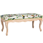 Банкетка из натурального бука золотистая с изображением птиц и цветов Blooming Birds варинант исполнения - 1 | Loft Concept в Воронеже