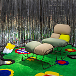 Дизайнерское разноцветное кресло на металлическом каркасе с подставкой для ног Poltronova Plasma Armchair варинант исполнения - 14 | Loft Concept в Воронеже