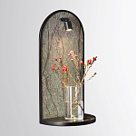 Настенный светильник зеленого цвета с черной рамкой овальной формы с полкой Herbarium  варинант исполнения - 2 | Loft Concept в Воронеже