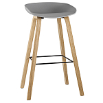 Барный стул на ножках из натурального дерева Boras Grey варинант исполнения - 1 | Loft Concept в Воронеже