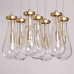 Люстра с 7-ю прозрачными плафонами из стекла в форме капли Lucid Rain  варинант исполнения - 4 | Loft Concept в Воронеже