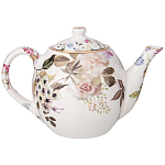 Чайный сервиз из фарфора белый с рисунком цветов на 6 персон 14 предметов Garden Whisper Porcelain Set  варинант исполнения - 2 | Loft Concept в Воронеже