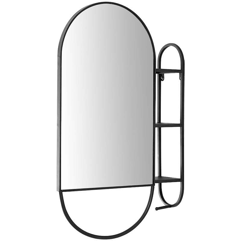 Овальное настенное зеркало с боковым креплением Cole Industrial Mood Mirror Черный Овальное настенное зеркало с боковым креплением Cole Industrial Mood Mirror Черный в Воронеже | Loft Concept