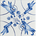 Плитка с узором 2 кота 2 пистолета варинант исполнения - 1 | Loft Concept в Воронеже