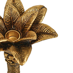 Подсвечник в форме пальмы с резными листьями и текстурным основанием Golden palm leaves варинант исполнения - 3 | Loft Concept в Воронеже