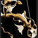 Люстра в виде золотой ветки с цветами и птичками Marvelous Garden варинант исполнения - 12 | Loft Concept в Воронеже