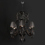 Люстра подвесная с плиссированными абажурами и множеством подвесок черного цвета Диаметр 62 см Lustre Reverie варинант исполнения - 2 | Loft Concept в Воронеже