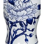 Ваза с бело-синей росписью и изображением цветов Blue & White Ornament варинант исполнения - 1 | Loft Concept в Воронеже