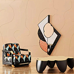 Дизайнерский журнальный стол округлой формы чёрный с золотой столешницей Fufem варинант исполнения - 1 | Loft Concept в Воронеже