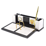 Настольный письменный набор из белого мрамора и змеевика Marble Accessory варинант исполнения - 2 | Loft Concept в Воронеже