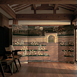 Обои ручная роспись The Art of Learning and Steps for the Flowers by Teo Yang Special Colourway on purple painted Xuan paper варинант исполнения - 1 | Loft Concept в Воронеже