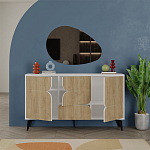 Комод с 3-мя дверцами и выдвижным ящиком цвета светлый дуб SPARK CONSOLE WHITE варинант исполнения - 2 | Loft Concept в Воронеже