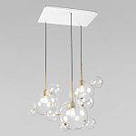 Люстра подвесная 3 лампы с прозрачными стеклянными шарами и золотыми деталями Giopato & Coombes варинант исполнения - 3 | Loft Concept в Воронеже
