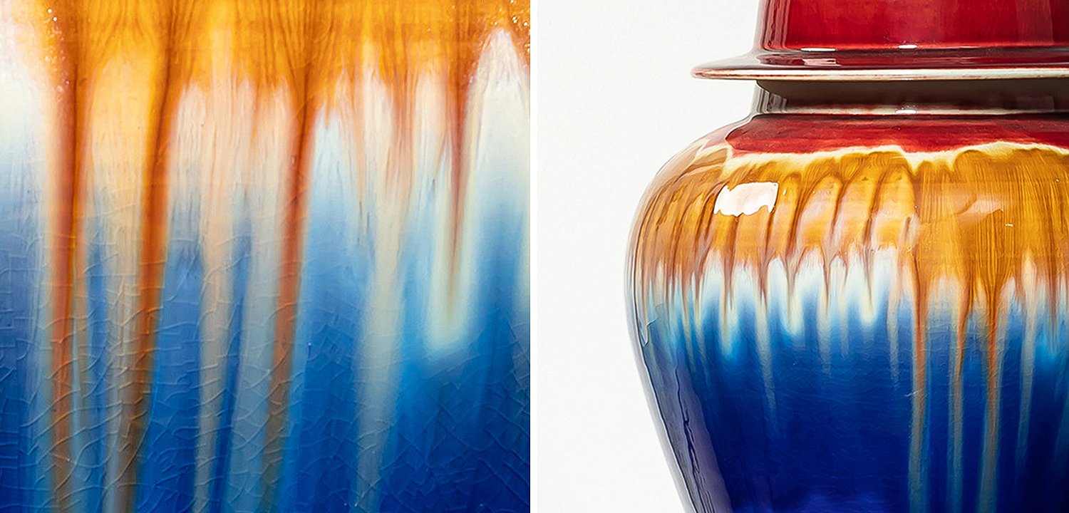 Ваза Deep Blue Colored Rainbow Vase Ваза Deep Blue Colored Rainbow Vase - Loft-Concept в Воронеже