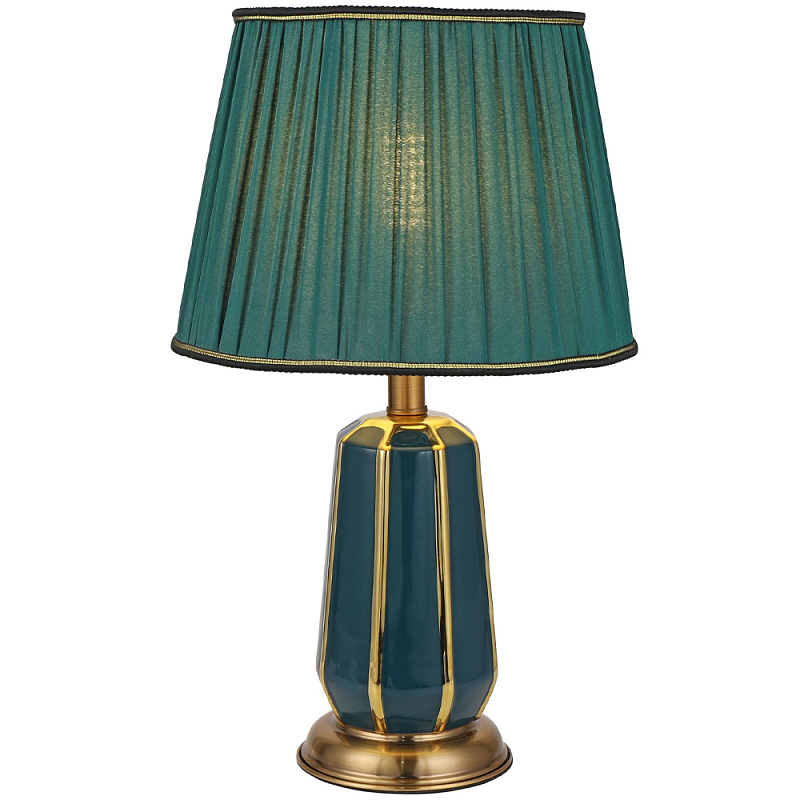 Настольная лампа с абажуром Celestina Lampshade Table Lamp Green Золотой Зеленый Настольная лампа с абажуром Celestina Lampshade Table Lamp Green Золотой Зеленый в Воронеже | Loft Concept