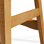 Барный стул со спинкой и подлокотниками на 4-х деревянных ножках Кремовый Велюр Ava Charm варинант исполнения - 7 | Loft Concept в Воронеже