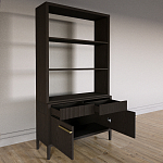 Стеллаж Primo с ящиками Темный орех варинант исполнения - 7 | Loft Concept в Воронеже