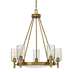  Люстра с 5-ю цилиндрическими плафонами из стекла с пузырьками Hinkley варинант исполнения - 7 | Loft Concept в Воронеже