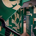 Обои ручная роспись в стиле Арт-деко Symphony Original colourway on Jade silk dupion варинант исполнения - 1 | Loft Concept в Воронеже