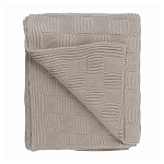 Плед из хлопка рельефной вязки бежево-серого цвета Waffle Comfort варинант исполнения - 1 | Loft Concept в Воронеже