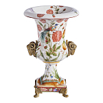 Ваза из фарфора с бронзовыми Овнами Bronze Aries варинант исполнения - 1 | Loft Concept в Воронеже