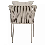 Стул серо-бежевый с декоративным плетением на спинке и подлокотниках Chair Weave варинант исполнения - 4 | Loft Concept в Воронеже