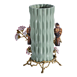 Ваза с птицами и цветами из фарфора с бронзовыми элементами Garden of Eden варинант исполнения - 2 | Loft Concept в Воронеже