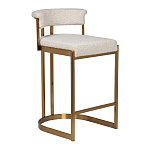 Стул барный букле бежевый с каркасом цвета матовое золото Tactility варинант исполнения - 2 | Loft Concept в Воронеже