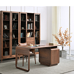 Стол рабочий округлой формы с 3-мя ящиками  Working Moonnut Table варинант исполнения - 3 | Loft Concept в Воронеже