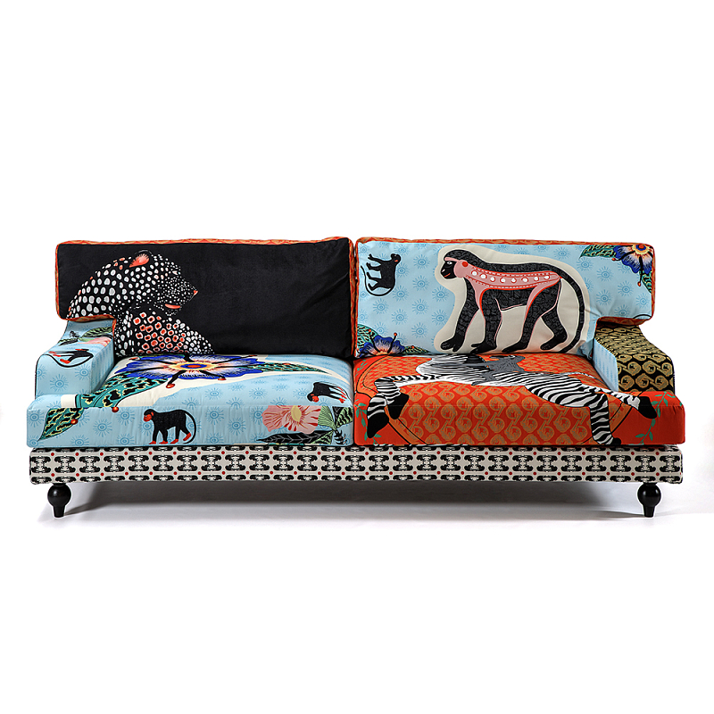 Диван с цветным принтом Qalakabusha Sofa Мульти в Воронеже | Loft Concept 